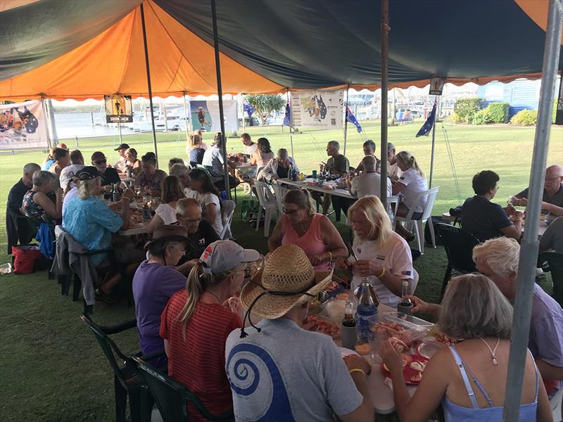 Go West Rally participants taking part in Aussie tradition - Beer & Prawn afternoon  - Bundaberg Rally photo copyright Down Under Rally taken at 