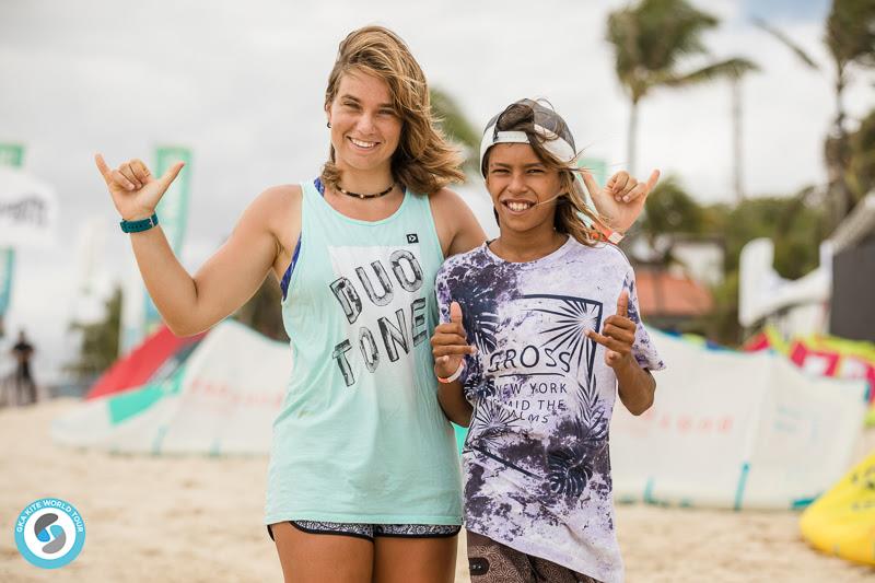 Claudia Leon and 11 year-old Davi Ribeiro - 2019 GKA Freestyle World Cup Cumbuco, day 2 photo copyright Svetlana Romantsova taken at 