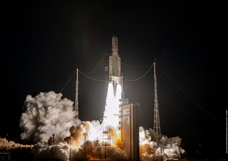Inmarsat's GX5 satellite was lifted into orbit by an Ariane 5 launch vehicle from the Ariane Launch Complex No. 3 (ELA-3) in Kourou, French Guiana photo copyright Inmarsat taken at 