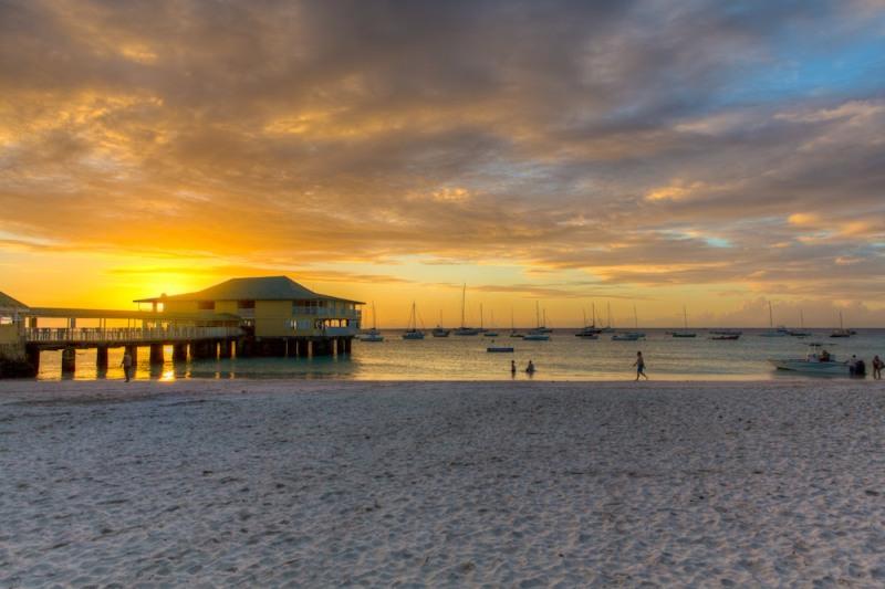 Sunset over Carlisle Bay. The perfect time to relax and enjoy a Mount Gay Rum after racing - Barbados Sailing Week - photo © Nigel Wallace