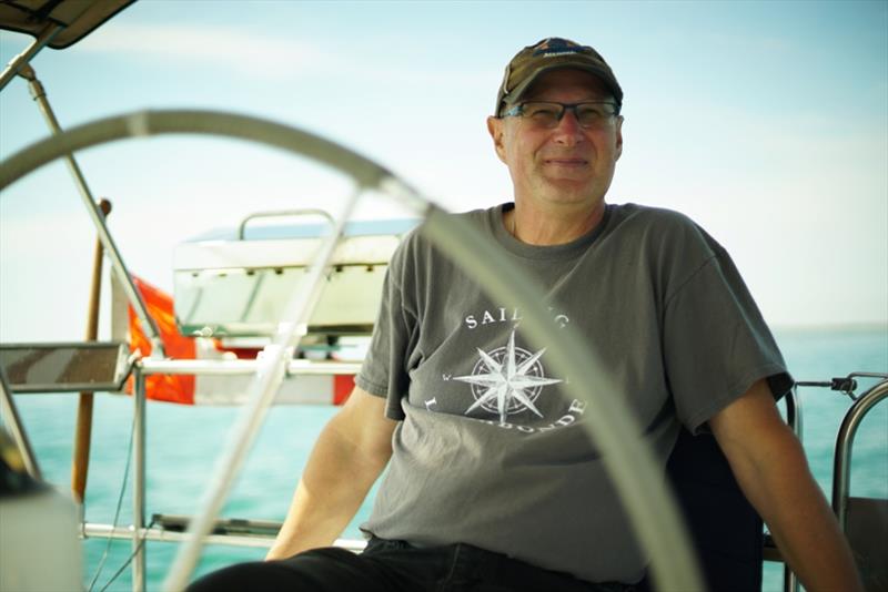 Kelland Sewell, on his sail boat at the Whitby Marina photo copyright rPM3 Solutions taken at 