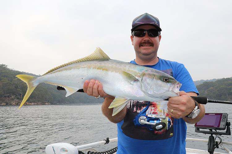 Chris Brown from Wollongong on the south coast of NSW trolled up 77cm kingfish while using live squid on a poor man's downrigger photo copyright Boat Accessories Australia taken at 