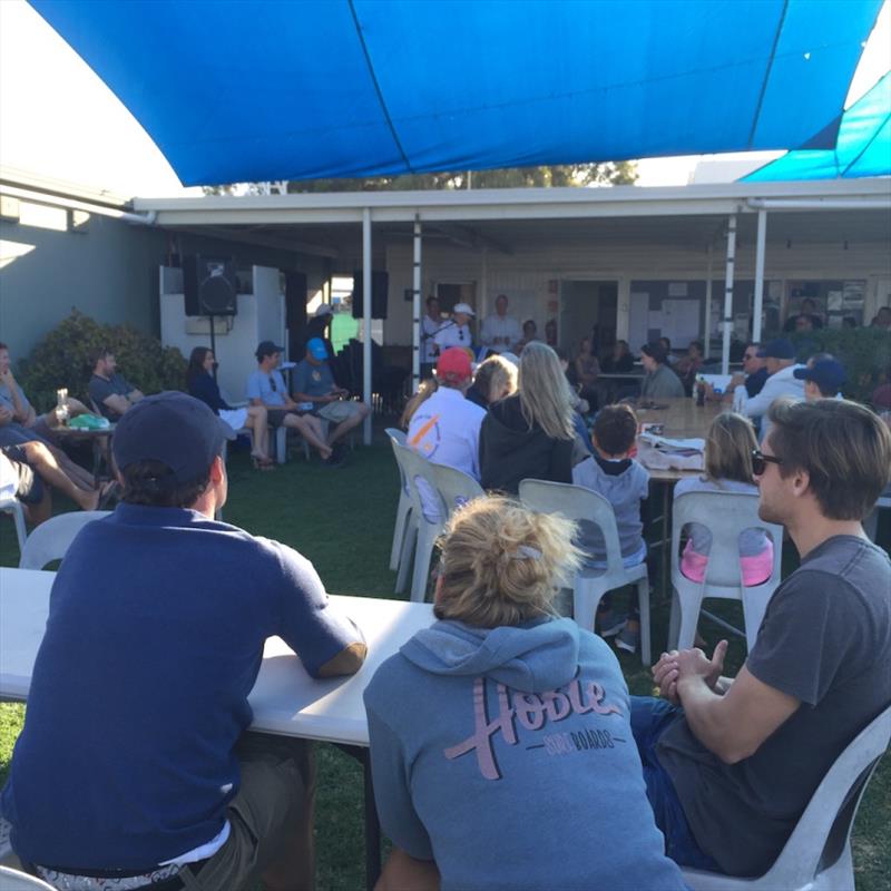 Welcome and briefing - 2019-20 Australian Hobie Cat Nationals, day 1 photo copyright Hobie Class Association of WA taken at Jervoise Bay Sailing Club