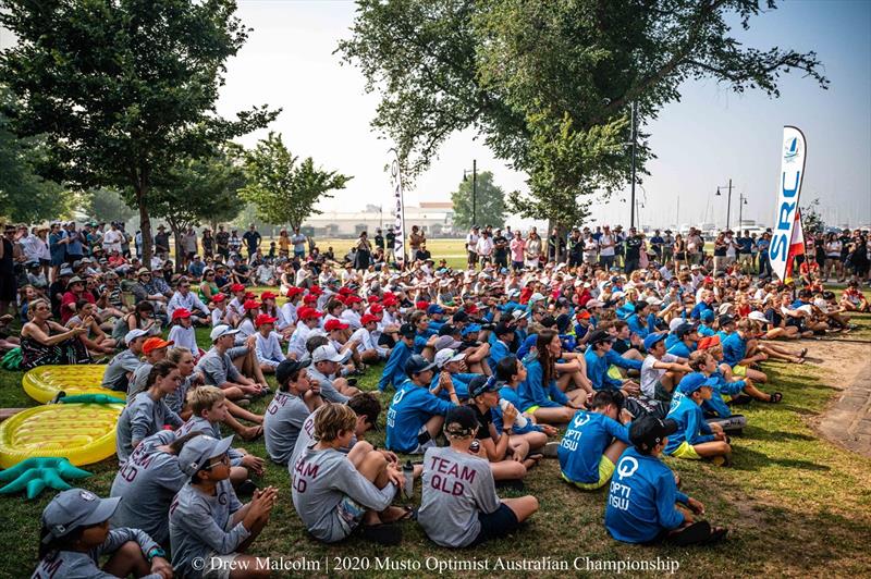 The Opening Ceremony saw sailors from all Australian states and a number of countries welcomed to the event - 2020 Musto Optimist Australian and Open Championship - photo © Drew Malcolm