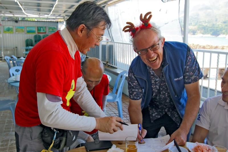 Fuzzy Duck raises a laugh from Ichiban - Boxing Day Treasure Hunt 2019 photo copyright Hebe Jebes taken at Hebe Haven Yacht Club