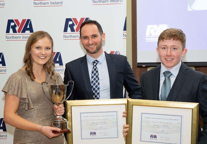 Amy Armstorng and James Corbett (Young Volunteers of the Year) with Richard Honeyford, Chief Operating Officer of RYANI - RYANI's Annual Awards ceremony photo copyright RYA NI taken at 
