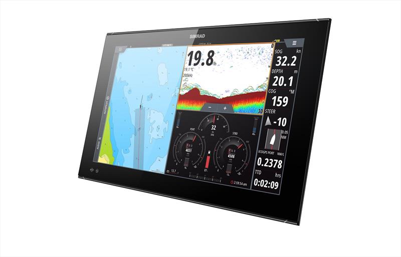 Simrad® NSO evo3S Glass Bridge display - photo © Andrew Golden