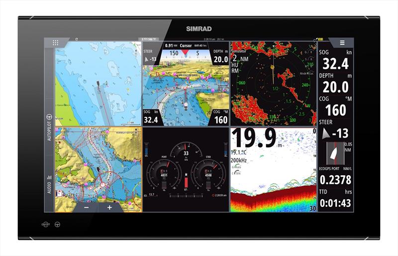 Simrad® NSO evo3S Glass Bridge display photo copyright Andrew Golden taken at 