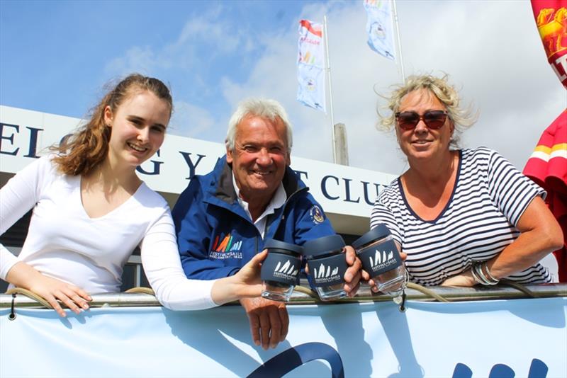 [L-R] Xanthia Gregory, MacGlide Festival of Sails Chairman, Vice Commodore Stuart Dickson and Natalie Gerischer. Torquay company Joco has come on-board the MacGlide Festival of Sails as sustainable partner for the 2020 event photo copyright Sarah Pettiford taken at Royal Geelong Yacht Club