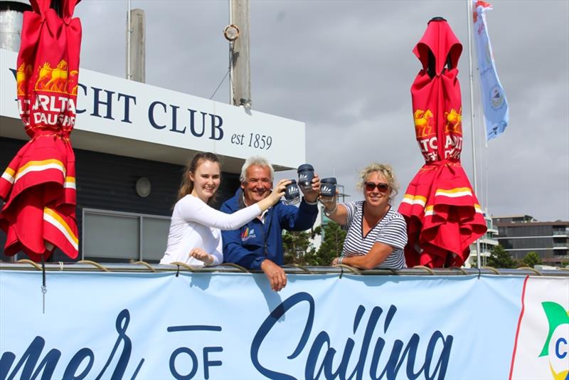 [L-R] Xanthia Gregory, MacGlide Festival of Sails Chairman, Vice Commodore Stuart Dickson and Natalie Gerischer. Torquay company Joco has come on-board the MacGlide Festival of Sails as sustainable partner for the 2020 event photo copyright Sarah Pettiford taken at Royal Geelong Yacht Club