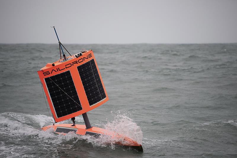 SD 1020 approaches Point Bluff, New Zealand, in stormy conditions after finishing the First Saildrone Antarctic Circumnavigation, sailing 22,000 kilometres around the Southern Ocean in 196 days. - photo © Richard Jenkins