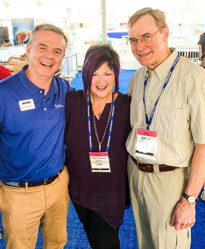 Left to right: Carl Blackwell, Wanda Kenton Smith, Greg Proteau photo copyright Marine Marketers of America taken at 