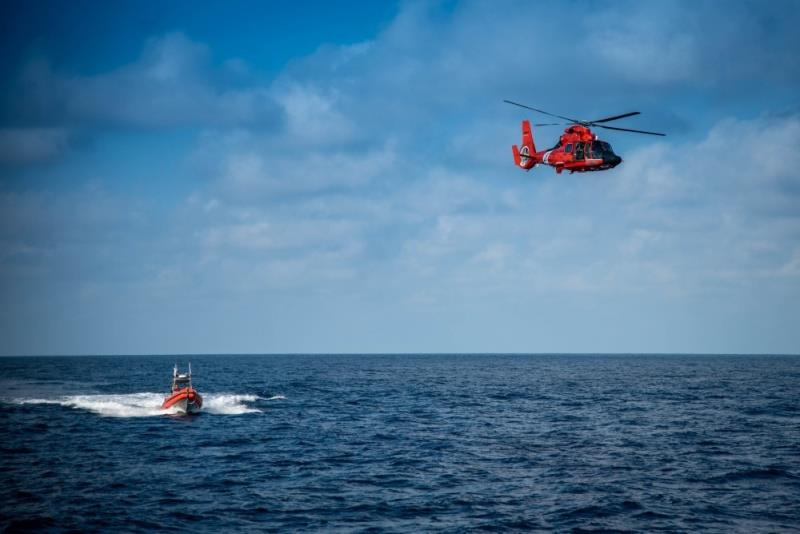 The crew of Coast Guard Cutter Tahoma worked with an armed helicopter interdiction tactical squadron during a counter-drug patrol Feb. 1, 2020 in the Eastern Pacific Ocean photo copyright Ryan L. Noel / U.S. Coast Guard taken at 