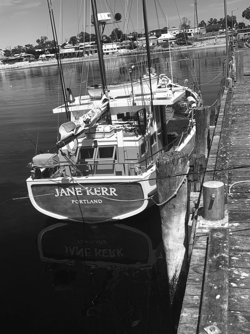 Another view of Jane Kerr tied up to the Streaky Bay Pier. After a few beers and a meal at the pub we shaped a course for Daw Island, Western Australia. About 500 miles west across the bight photo copyright Wooden Boat Shop taken at 