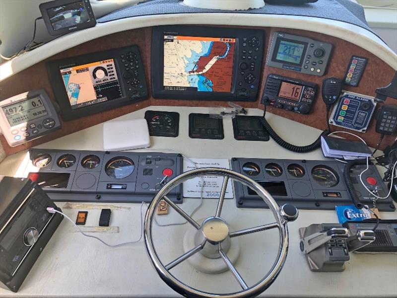 At the helm accompanied with all the modern electronic aids the MV “Oracle” maintains her grandeur and proudly represents her 20 year heritage photo copyright Power Equipment taken at 