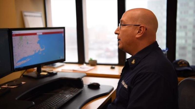 Demonstration of how the Coast Guard uses the i911 system in Boston, Massachusetts, May 4, 2020 photo copyright Nicole J. Groll / U.S. Coast Guard taken at 
