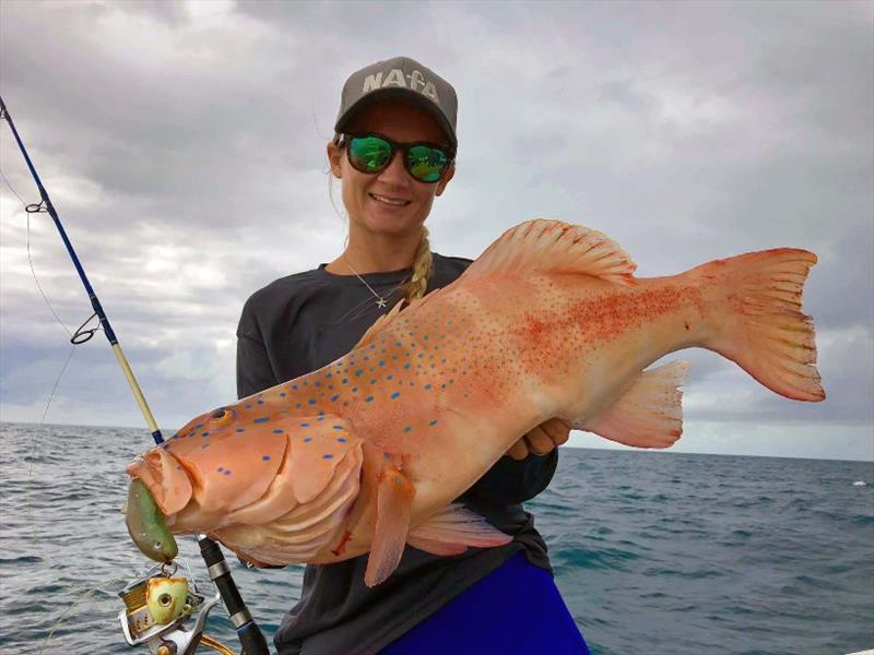 Minjaia Welham with coral trout photo copyright Ryan Moody taken at 