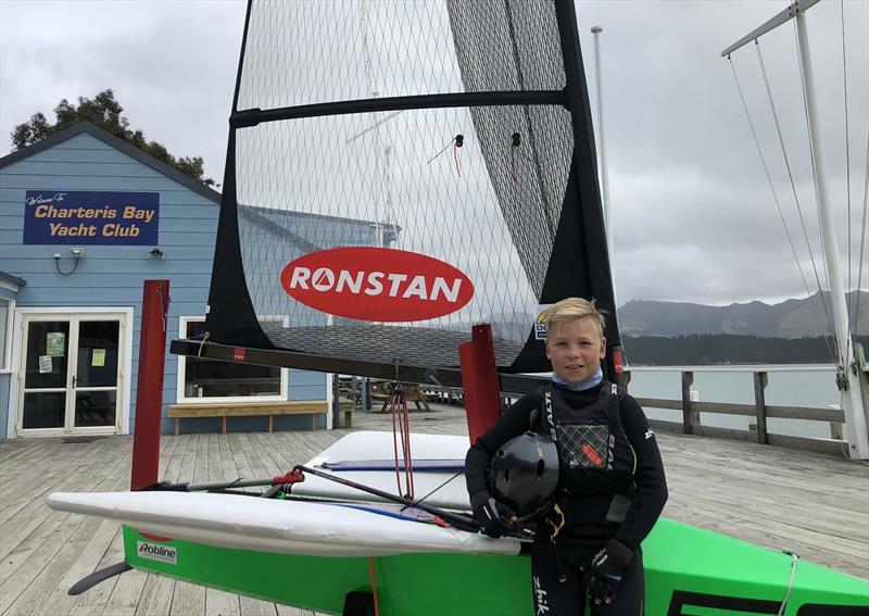 Will Leech (age 11) and the F8 Foiler - May 2020 - Christchurch, NZ. - photo © Dan Leech