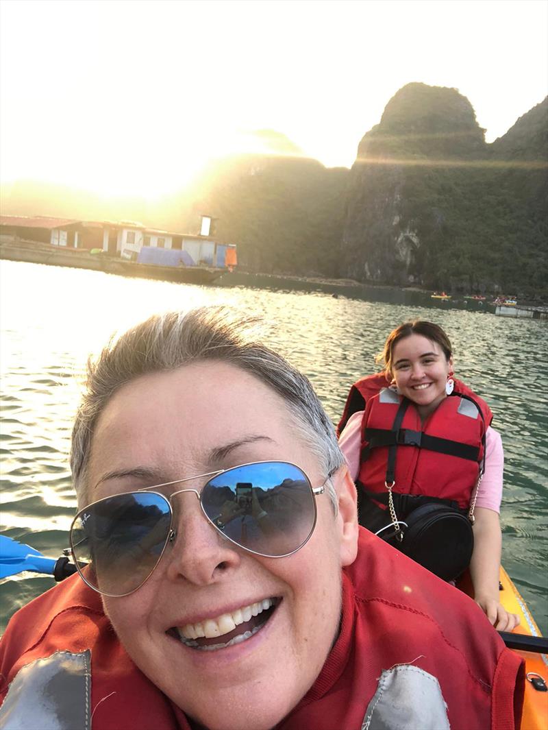 Terri and daughter Nicole paddle the sights of Ha Long Bay photo copyright Terri Fisher taken at 