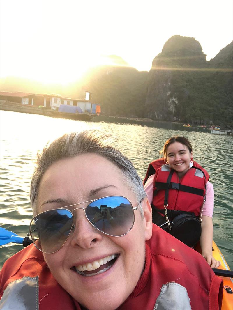 Terri and daughter Nicole paddle the sights of Ha Long Bay - photo © Terri Fisher