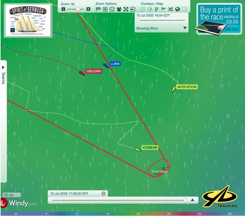 Only 28 miles left to the finish for Icebear, but its all upwind sailing for a finish ETA of 9:00 PM in St George's - Spirit of Bermuda Charity Rally  photo copyright Sailing Yacht Research Foundation taken at 