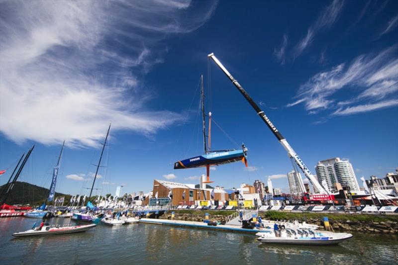 GAC Pindar provided urgent yacht and mast transport solutions for four teams during the previous two editions of The Ocean Race. Vestas 11th Hour Racing received a new mast in Itajai, allowing them to complete the 2017-18 edition photo copyright Pedro Martinez / Volvo AB taken at 