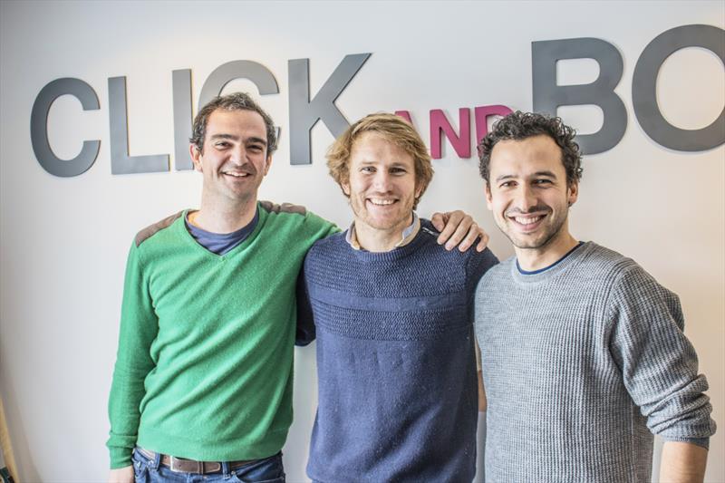 Click&Boat Founders Edouard Gorioux (right) and Jérémy Bismuth (left) with professional offshore yacht racer and Click&Boat ambassador François Gabart (middle) photo copyright Jennifer Jones taken at 