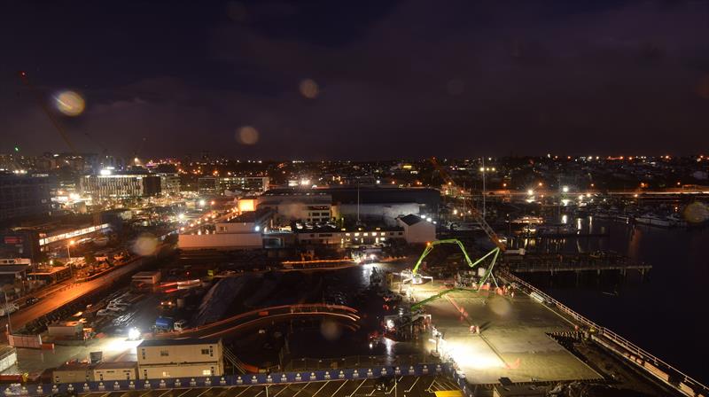 Orams Marine pours the second concrete slab by night at their new superyacht refit facility photo copyright Albatross PR taken at 