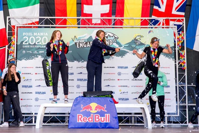 Women's podium - iQFOiL European Championships photo copyright Sailing Energy taken at 
