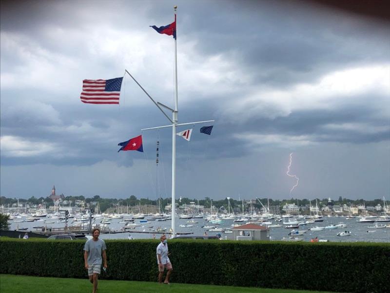 As soon as the regatta ended a major thunderstorm rolled through. Clarke Smith captured this from Eastern Yacht Club photo copyright Clarke Smith taken at Storm Trysail Club