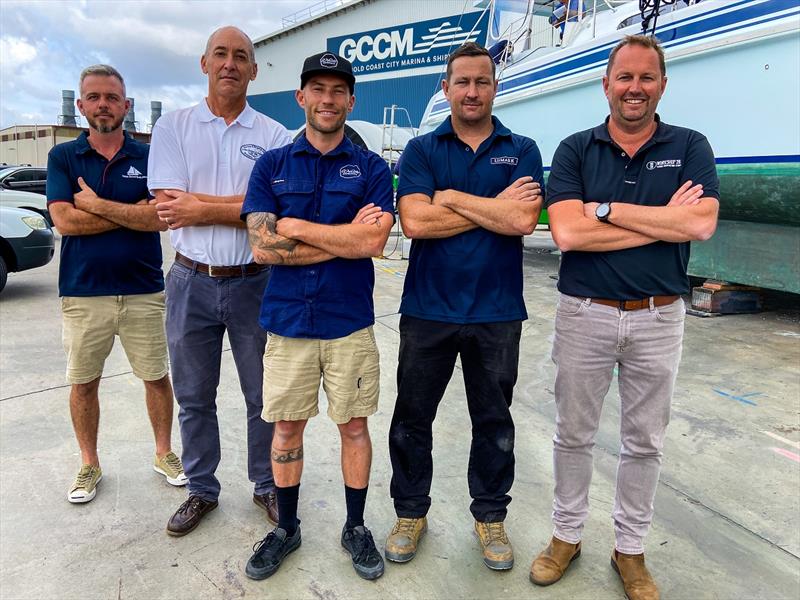 Mark Wise (Wise Boat Building), Tony Riek (Norman R Wright & Sons), Tyson Maloney (O'Neill Shipwrights), Bryce Dickie (Lumark), Ben Duemmer (Workshop 28) photo copyright Andra Bite taken at 