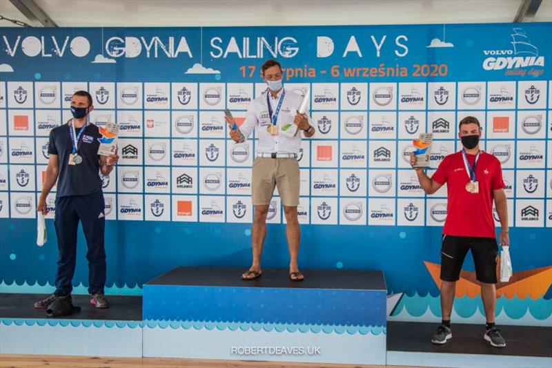 Open Finn European Championships podium - photo © Robert Deaves