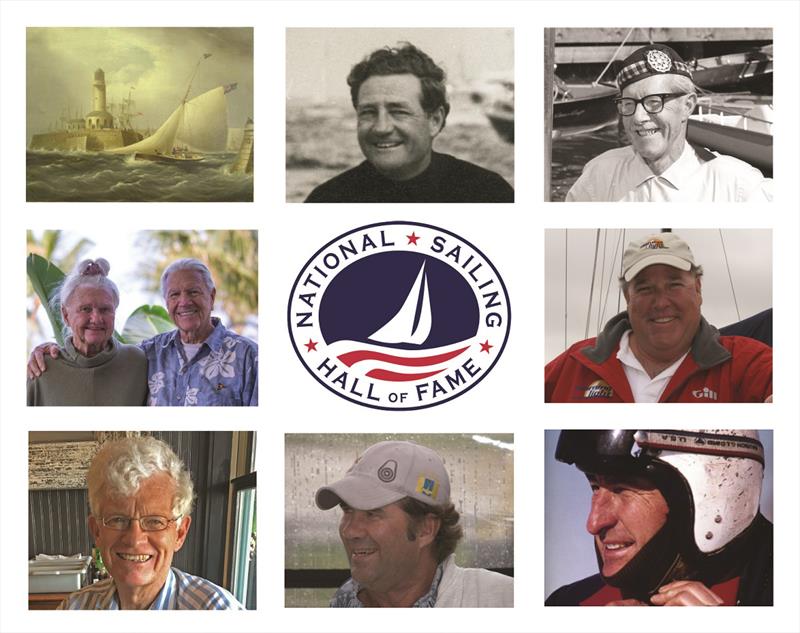 Hall of Fame Class of 2020: From top left moving clockwise: James E. Buttersworth, Briggs Cunningham, Jr., Gordon Douglass, Robbie Haines, Jr., Bill Mattison, Dave Perry, John Rousmaniere and Diane & Hoyle Schweitzer photo copyright Ashley Staples taken at 