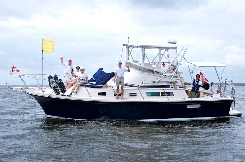 Race Committee finishing boat in the 2020 Denmark Race at Stamford photo copyright Rick Bannerot / ontheflyphoto.net taken at Stamford Yacht Club