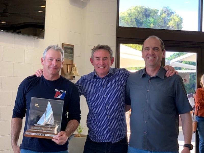 Prize winners Nick Jerwood and Brad Sheridan - 2020 Flying Fifteen WA State Championships photo copyright Sharon Skinner taken at Fremantle Sailing Club