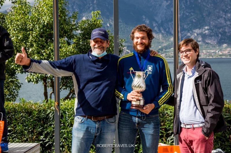 Matteo Iovenitti with Nicola and Pietro Menoni - International Finn Cup XVII Andrea Menoni Trophy photo copyright Robert Deaves taken at Fraglia Vela Malcesine