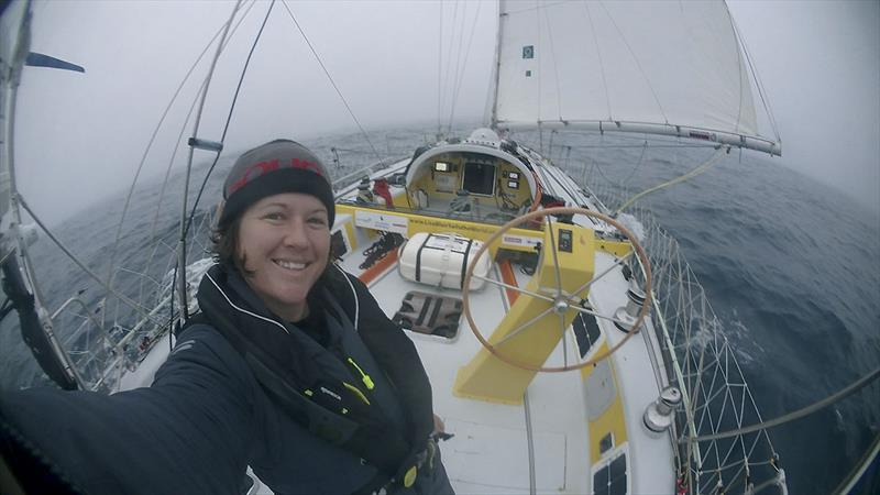 In heavy fog just after Cape Horn, as seen by Lisa... - photo © LisaBlairSailsTheWorld