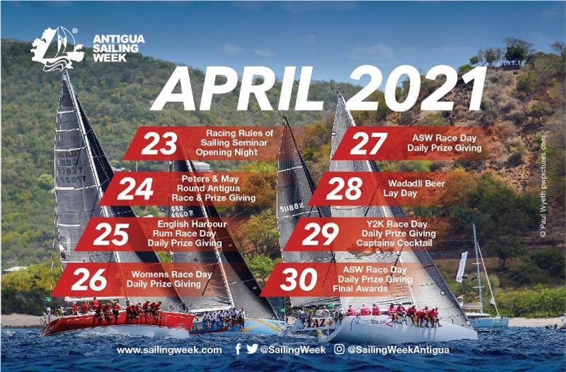 Antigua Sailing Week schedule - photo © Antigua Sailing Week