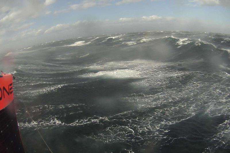 The view from a saildrone sailing in a Southern Ocean storm. Saildrone's USVs are designed to withstand the most challenging ocean conditions, without putting human health and safety at risk - photo © Saildrone