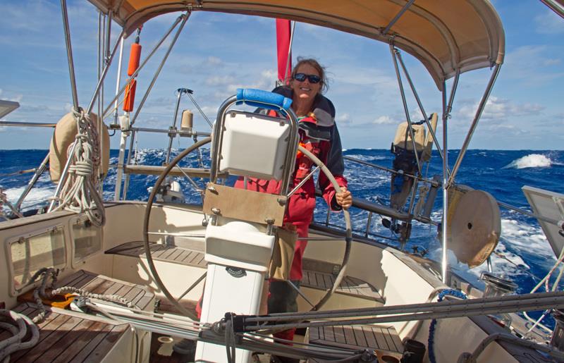 Nicky Barker at helm photo copyright M H R Barker taken at 