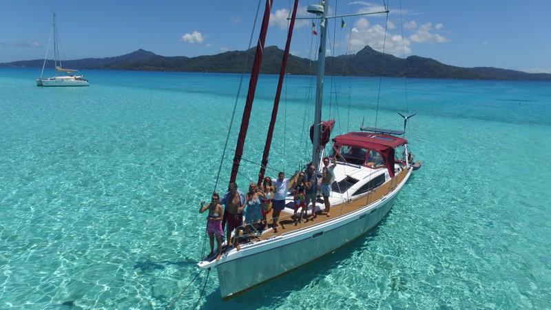 SV Tourterelle hosts a birthday celebration for crews of SV Two Drifters, SV Supertramp and SV Ocean Blue photo copyright Jenevora Swann taken at 