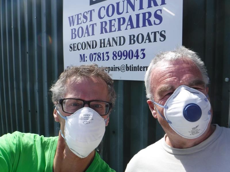 (left) Mark Foley, 2000 Class publicity, and (right) Pete Vincent, West Country Boat Repairs photo copyright Mark Foley taken at 