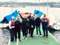 Competitors and coach Nick Rogers in the upcoming inaugural Combined Clubs Women's Keelboat Regatta © Colleen Darcey