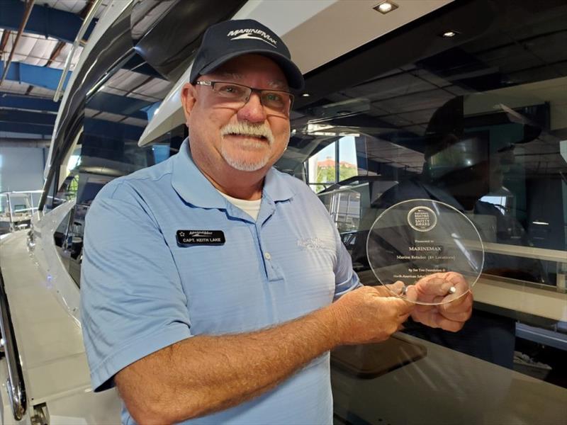 Keith Lake, MarineMax Clearwater Delivery Captain, receives the 2020 Boating Safety Award photo copyright MarineMax taken at 