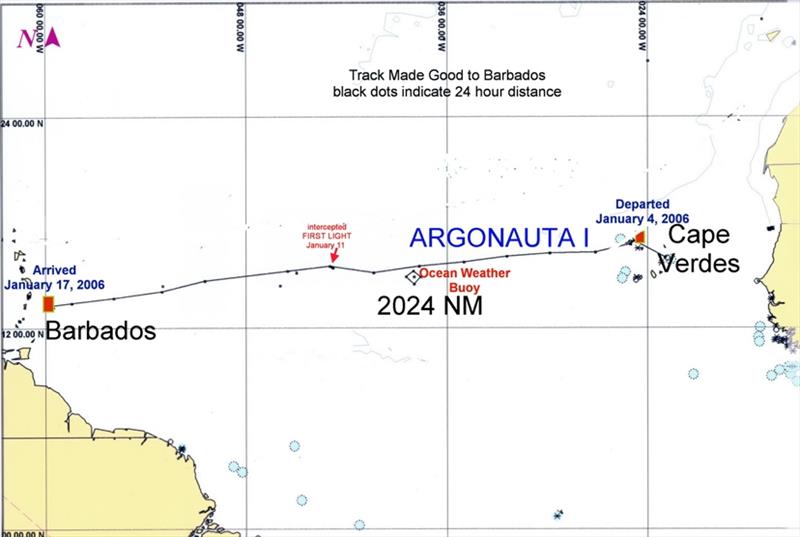 Trans-Atlantic track made good to Barbados January 2006 photo copyright Hugh & Heather Bacon taken at 