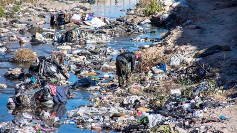 Trash is shown polluting a waterway near Las Vegas in the United States. Once plastic enters streams, rivers, and other waterways, it can easily end up in the ocean photo copyright Shutterstock / John Dvorak taken at 
