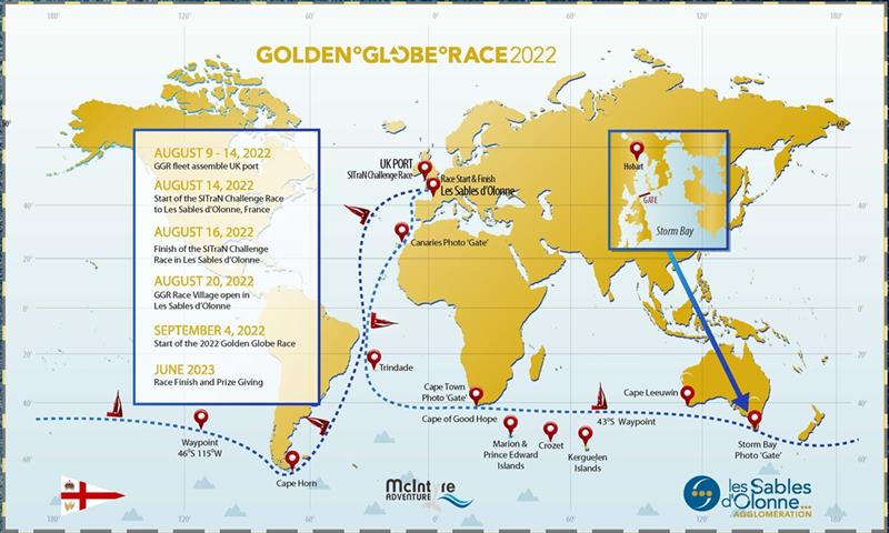 Golden Globe Race 2022 Chart - photo © Suijuan Zhou
