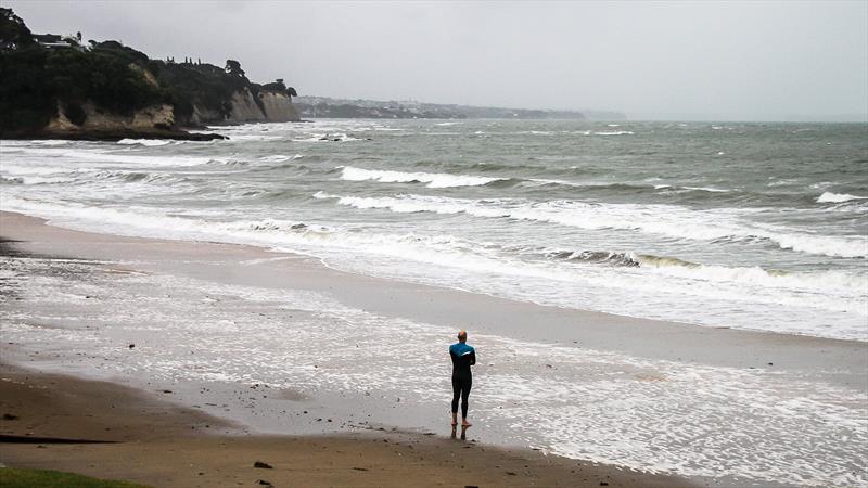 Strong onshore winds forced the cancellation of racing on April 10, 2021 photo copyright Richard Gladwell Sail-World.com / nz taken at Wakatere Boating Club