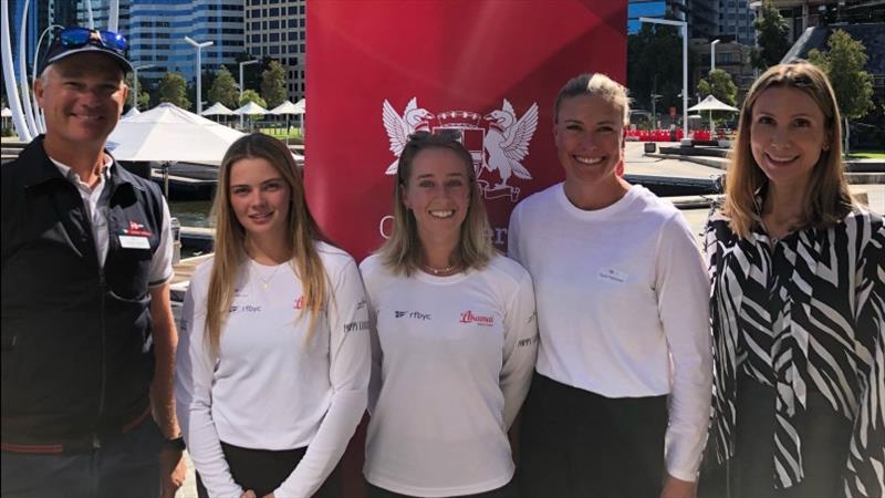 Any Fethers (SRS  - Executive Officer) Lucy Alderson, Holly Hunt (both from RFBYC's all-female Akamai Racing Team), Tessa Parkinson (Olympic Gold Medalist and Head Coach for Fremantle SC), and Sandy Anghie (City of Perth Deputy Lord Mayor Councillor) - photo © Swan River Sailing
