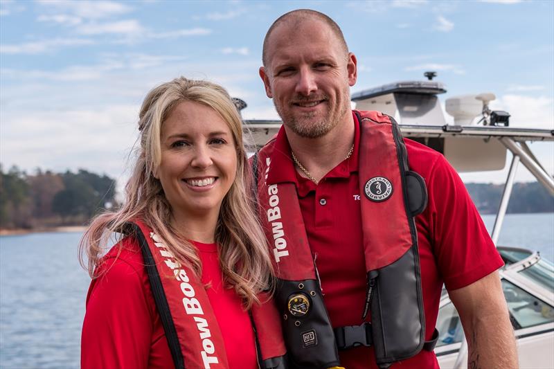 Capt. Christopher Day, new owner of TowBoatUS Lake Okeechobee and TowBoatUS Labelle, with his wife, Stephanie photo copyright Scott Croft taken at 